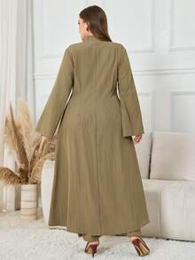 Al Najma Plus Size Women's Arabic-Style New Chinese Hanfu Set - Army Green - View 2