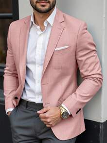 Manfinity Mode 男士段染口袋单排扣西装外套