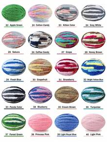 500g Sợi Chenille siêu thô, Đường kính 2cm - Chăn đan tay tự làm, Kết cấu nhung, Sợi Polyester mềm & dày để móc và đan Gối ấm cúng, Chăn, Thảm, Giường cho thú cưng, Tổ cho thú cưng, Gối, Khăn quàng cổ, Mũ, Túi đeo chéo, Búp bê, Đồ chơi cho thú cưng và các Dự án thủ công móc - Nhiều màu - Xem 4