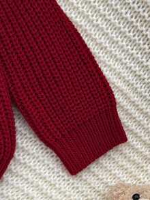 SHEIN Playful Pals 男婴圣诞时尚毛衣，适合秋冬季穿着