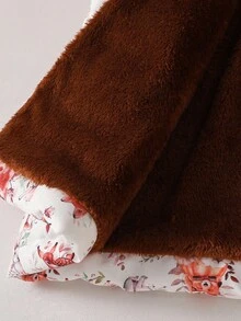 女童动物印花夹棉外套，可爱休闲外套，适合上学、日常穿着和通勤，秋冬季 - 彩色 - 查看 6