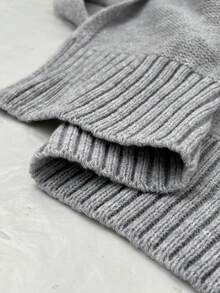 Maweii Damska szara, codzienna, swobodna, wysoka, bezrękawnikowa sukienka z paskiem w jednolitym kolorze, spersonalizowana, prosta, modna, pasująca do dwóch ubrań, projekt Sense Advanced, średniej długości, warstwowy krój, dzianinowy sweter w dużym rozmiarze, kamizelka, bez rękawów, elegancka, jednolita, rozcięta sukienka dzianinowa w kształcie litery A, wiosna, jesień, zima