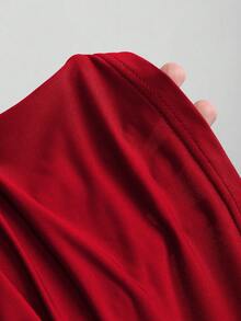 Sweetra 女式纯色系带褶饰三件套 T 恤 - 彩色 - 查看 7