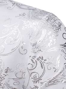 Manfinity AFTRDRK 男士全印花长袖衬衫，适合聚会和宴会 - 銀色 - 查看 4