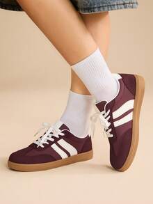 CUCCOO EASI Zapatillas casuales y versátiles de punta redonda para mujer para Navidad - Burdeos - Ver 9