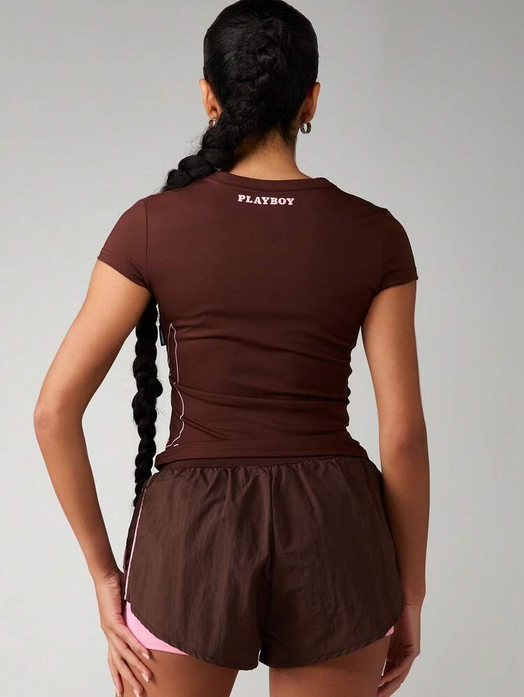 Missguided x Playboy Short Sleeve Crew Neck Tee With Logo