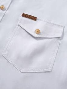 Manfinity Nomadique Men's Western Cowboy Style Casual Long Sleeve Shirt White And Gold Dress Shirt Men Flannel Men White Long Sleeve Shirt Rodeo Shirt Men - White - View 6