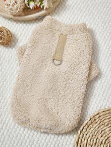 PETSIN Áo nỉ trùm đầu nhung Giáng sinh đáng yêu cho chó và mèo - Áo vest mùa đông dày thoáng khí có lớp lót sang trọng và khóa dây nịt, hoàn hảo cho thú cưng nhỏ thoải mái và đi bộ an toàn, trang phục lễ hội cho gia đình, tiệc tùng và chụp ảnh - màu nâu - Xem 2