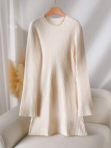 CosyJoli Plus-Size Woolen Dresses, Casual Dresses, Women's Autumn And Winter Clothing, Long-Sleeved Dresses, Warm Clothing