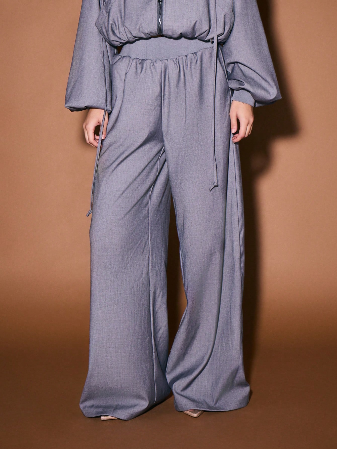 KIZN Wide Leg Joggers With Drawstring Waistband