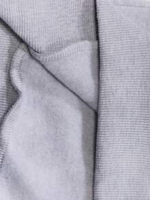 Sparklyn 少女休闲街头风格 V 领纽约字母印花套头衫套装 - 灰色 - 查看 6