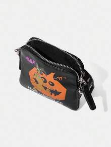 SCOOBY-DOO X SHEIN 女士斜挎包、手提包、时尚、个性、简约、百搭、街头、甜美酷炫女孩、辣妹、千禧一代、复古、铆钉、复古、青少年、学院风、学校、学院风 - 黑色 - 查看 5