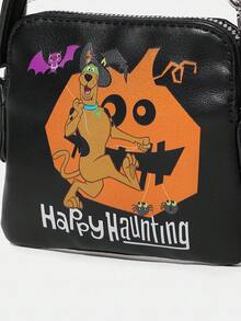 SCOOBY-DOO X SHEIN 女士斜挎包、手提包、时尚、个性、简约、百搭、街头、甜美酷炫女孩、辣妹、千禧一代、复古、铆钉、复古、青少年、学院风、学校、学院风 - 黑色 - 查看 6