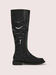 CUCCOO DOLLMOD 女士心形图案休闲时尚中筒靴，适合日常穿着 - 黑色 - 查看 9