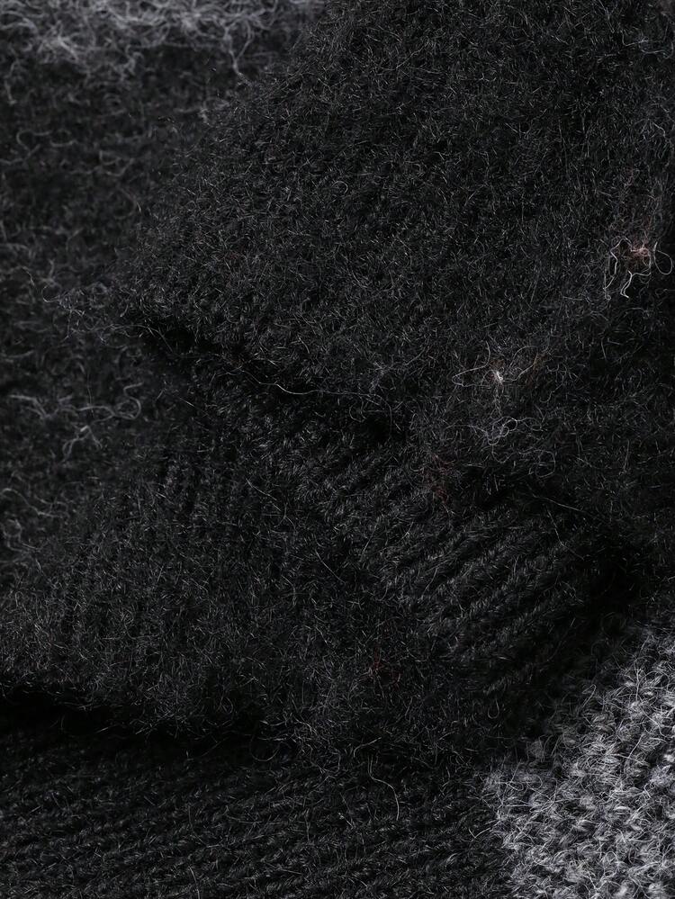 Men's Gradient Color Crew Neck Sweater, Autumn/Winter