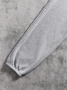 2 piezas Conjunto de sudadera con capucha y pantalón de chándal con estampado de letras para adolescentes varones, con cuello alto y cremallera, y cordón, adecuado para otoño, invierno, primavera, deportes al aire libre, campus, uso casual