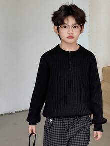 DAZY 男童毛衣，秋季款 - 黑色 - 查看 4