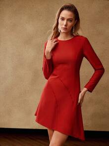 MOTF PREMIUM FALL WINTER ASYMMETRICAL HEM DRESS