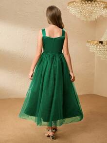 Weihnachtsparty Mädchen Hochwertig Festliches Kleid, Kinder Gastgeber Klavier Auftritt Prinzessin Abendkleid, Elegantes Tüllkleid