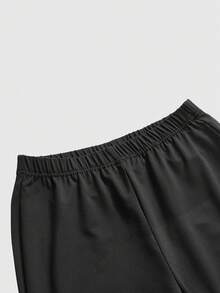 ROMWE Grunge Punk Y2K Punk Cross Rivet Design Fitted Versatile Women Leggings - Black - View 4