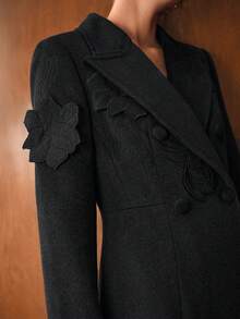 MOTF PREMIUM WOOL ELEGANT DOUBLE BREASTED OVERCOAT, AUTUMN/WINTER - Grey - View 3