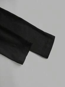 Tseoso 2pcs Women High Neck Tight Fit Long Sleeve Base Layer T-Shirt Set, Suitable For Autumn/Winter. Versatile For Daily Wear, 95% Cotton, Indoor And Outdoor, Vintage, Soft Girl, Outing Items, Home, Back To School, Fall Women Clothes, Versatile, Old Money, New Money, Gift For Mom, Family Gift, Christmas Gift - Black - View 12