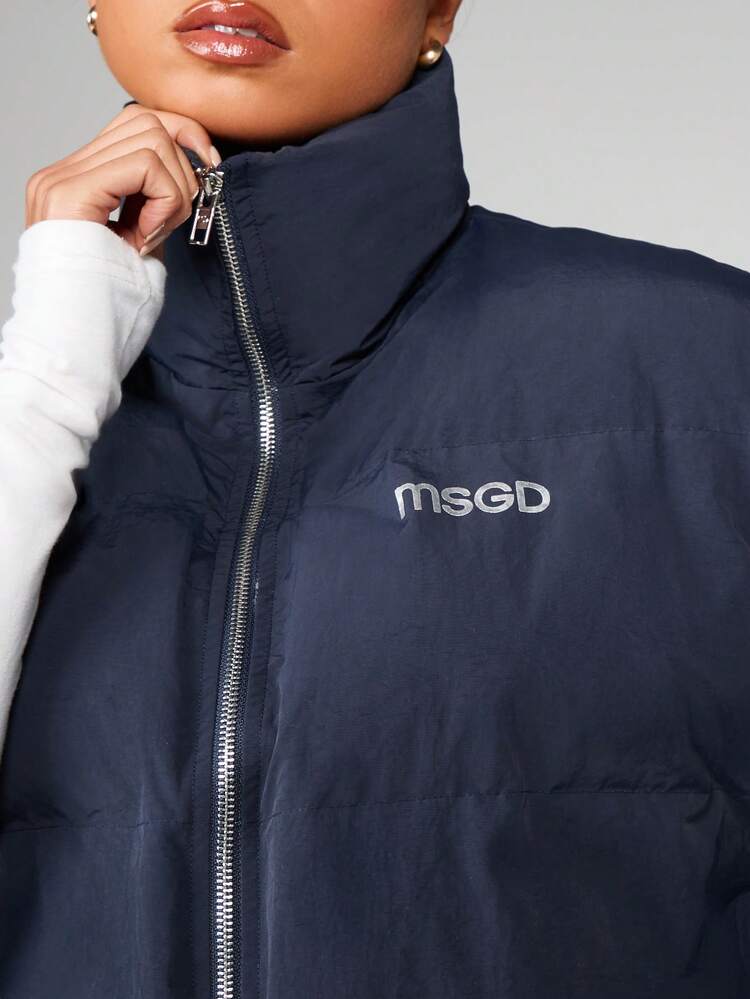 MISSGUIDED Gesteppte Pufferweste mit Stehkragen