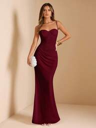 SHEIN BAE Letnia damska koronkowa, patchworkowa sukienka na ramiączkach typu spaghetti, odpowiednia na przyjęcie z okazji ukończenia szkoły, na wesele, randkę, bankiet, imprezę, spotkanie siostrzeństwa