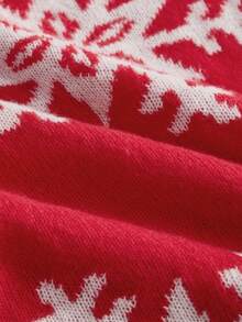 SWAVVY Men's Snowflake Pattern Long Sleeve Knitted Cardigan, Fashion For Autumn/Winter, Christmas - Red - View 6