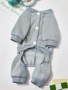 PETSIN Lovely Cartoon Style Four-Legged Pet Jumpsuit – Windproof And Snuggly Fleece Clothing For Small Dogs & Cats, Perfect For Daily Indoor And Outdoor Wear