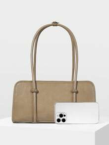 MOTF PREMIUM PU 皮革双手柄单肩包 - 淺卡其 - 查看 4