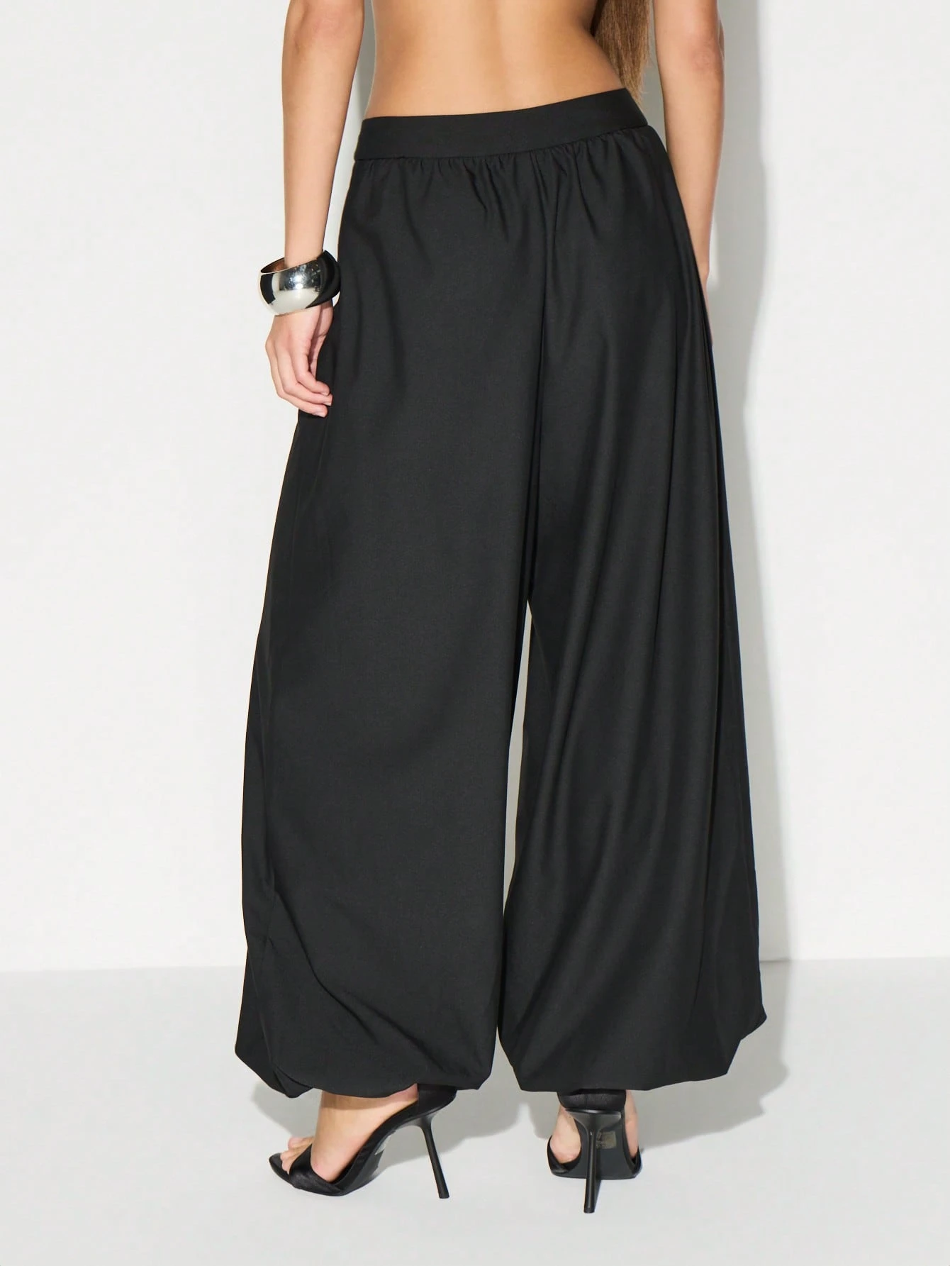 KIZN Wrap Front Wide Leg Balloon Trousers