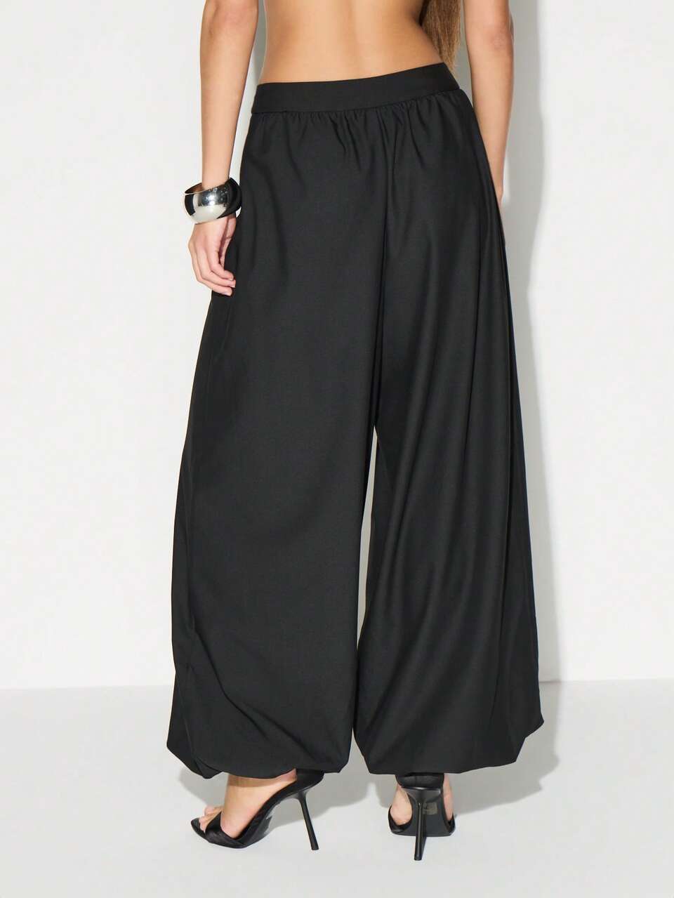 KIZN Pantalones palazzo de pierna ancha con frente envolvente para mujer, de cintura alta, fluidos y casuales, tipo globo, para verano y playa
