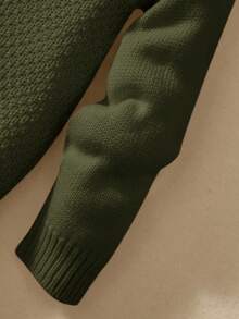 SHEIN 男童麻花针织四分之一拉链毛衣 儿童冬季毛衣男童冬季毛衣