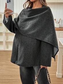 SHEIN Maternity Casual Loose Jacket For Everyday Wear, Autumn