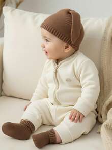 Cozy Pixies 1 Stück rote Schleife Weihnachts Baskenmütze für Mädchen Säuglinge Kleinkinder, Kinder und Baby gestrickte Mütze, Neugeborene Outdoor gestrickte Mütze, Winter warme Mütze für den täglichen Weg