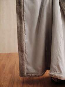 Uhlyne 时尚水貂皮长款大衣，秋冬新品 - 淺灰色 - 查看 8