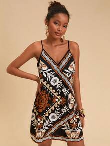 Travachic 度假编织复古印花细肩带女式迷你连衣裙 - 彩色 - 查看 7