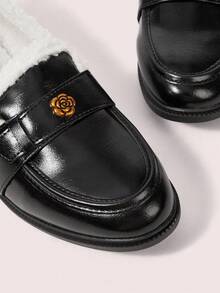 CUCCOO DOLLMOD Lolita Loafers For Women, Faux Thermal Lined, Autumn/Winter, Suitable For Halloween, Christmas - Black - View 6