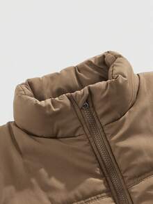 ROMWE MEN Street Life Men's Plain Simple Casual Sleeveless Khaki Vest