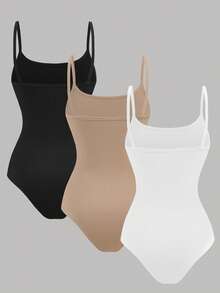 SHEIN Girlism Teen Girls 3pcs Casual Slim Fit Girl's Jumpsuits With Spaghetti Straps, Perfect For Summer - Multicolor - View 2