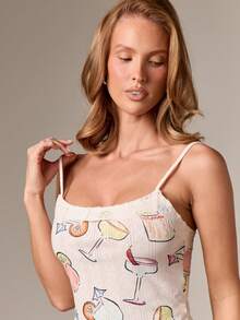 AiiRZ 女士印花睡衣套装，包括吊带上衣和阔腿裤，适合居家休闲和睡眠穿着。 - 彩色 - 查看 6