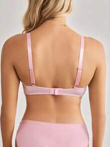 Moonlight&Mama Maternity Contrast Lace Wireless Nursing Bra Pink Bra Maternity Bra Breastfeeding Bra Bras Cute Push Up Lingerie - Pink - View 6