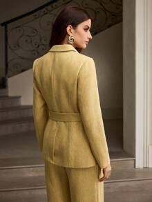 ZEYLAH Chaqueta de mujer de manga larga con cintura ceñida y bordado floral