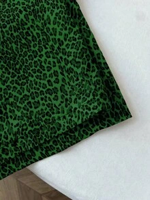 Elamini Celana Panjang Kaki Lebar Motif Leopard Seksi Ringan 2025, Pinggang Elastis dengan Tali Serut, Celana Lurus Ramping, Cocok untuk Pemakaian Sehari-hari, Kembali ke Sekolah - Hijau - View 4