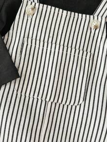 Playful Pals Infant Boys' Casual Striped Suspender Pants & Long Sleeve Round Neck Top Set, Autumn/Winter