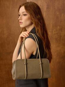 MOTF PREMIUM PU 皮革双手柄单肩包 - 淺卡其 - 查看 7