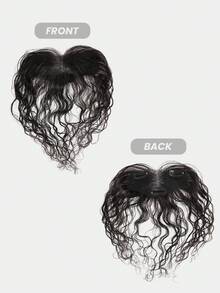 Topper Human Hair 10Inch Curly Wig Handmade Base Hair Topper SNatural  Hairpiece 5.3*1.7Inch Lace Size - SNatural - View 5