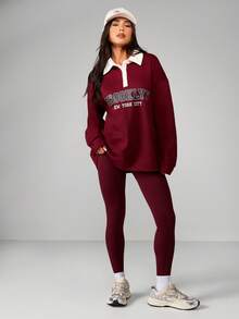 MISSGUIDED 布鲁克林印花撞色饰边长袖领口运动衫 - 彩色 - 查看 7