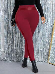 Cravure Leggings minimalistas de unicolor para tallas grandes de uso diario